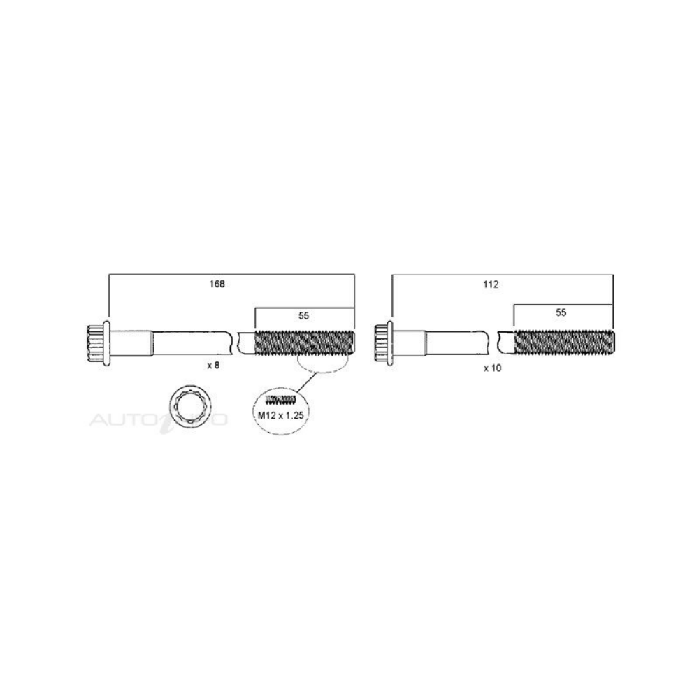 Toyota 1KD Cylinder Head Bolt Set