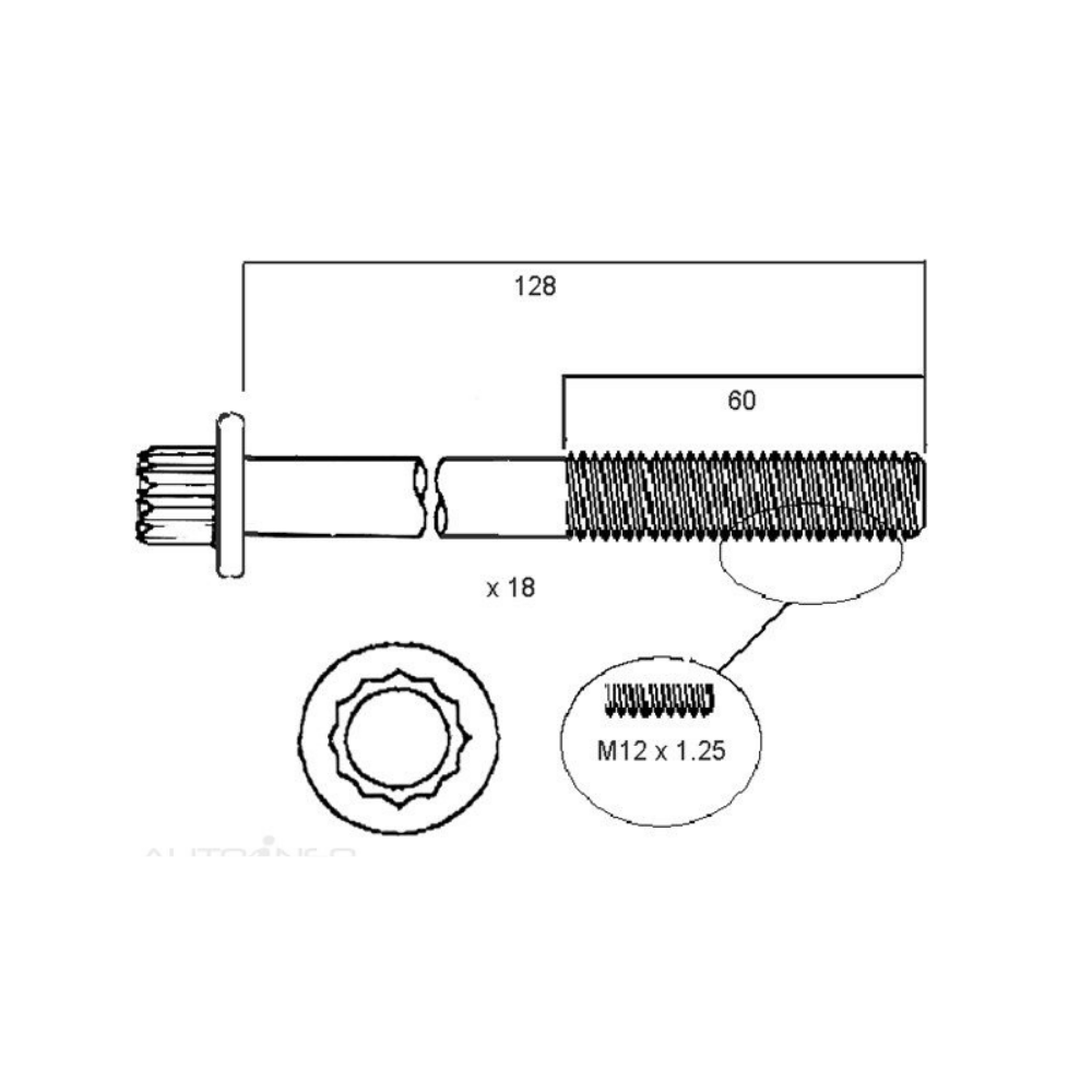 Toyota 1KZ Cylinder Head Bolts